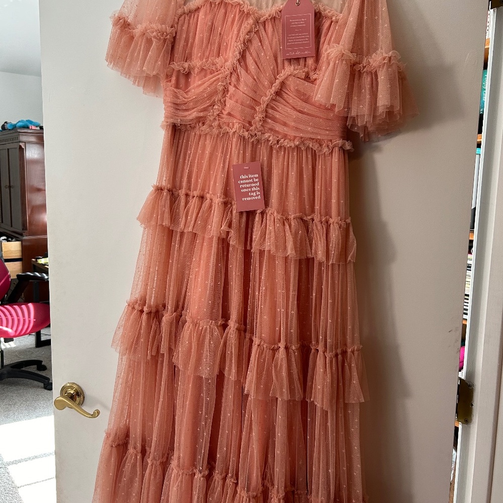 Whimsical dress in peach
